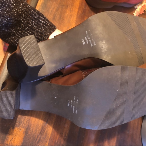 Leather Brown Slingback Shoes, Size 10 - Picture 10 of 10